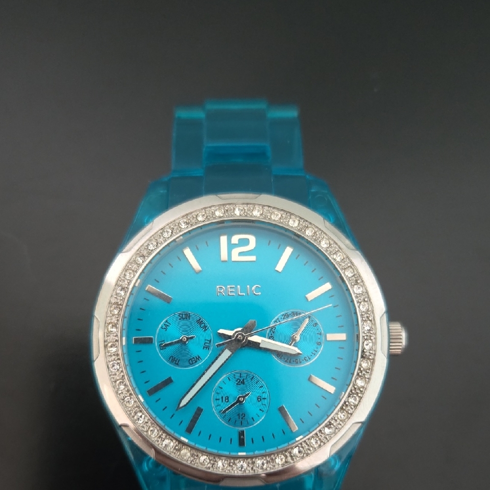 Relic Teal Watch with Sparkling Bezel